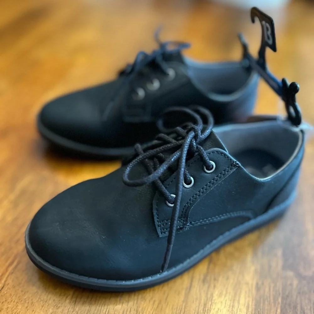 Black Oxford Dress Shoes | Boys Size 13 | NWT | Memory Foam | Wonder Nation
